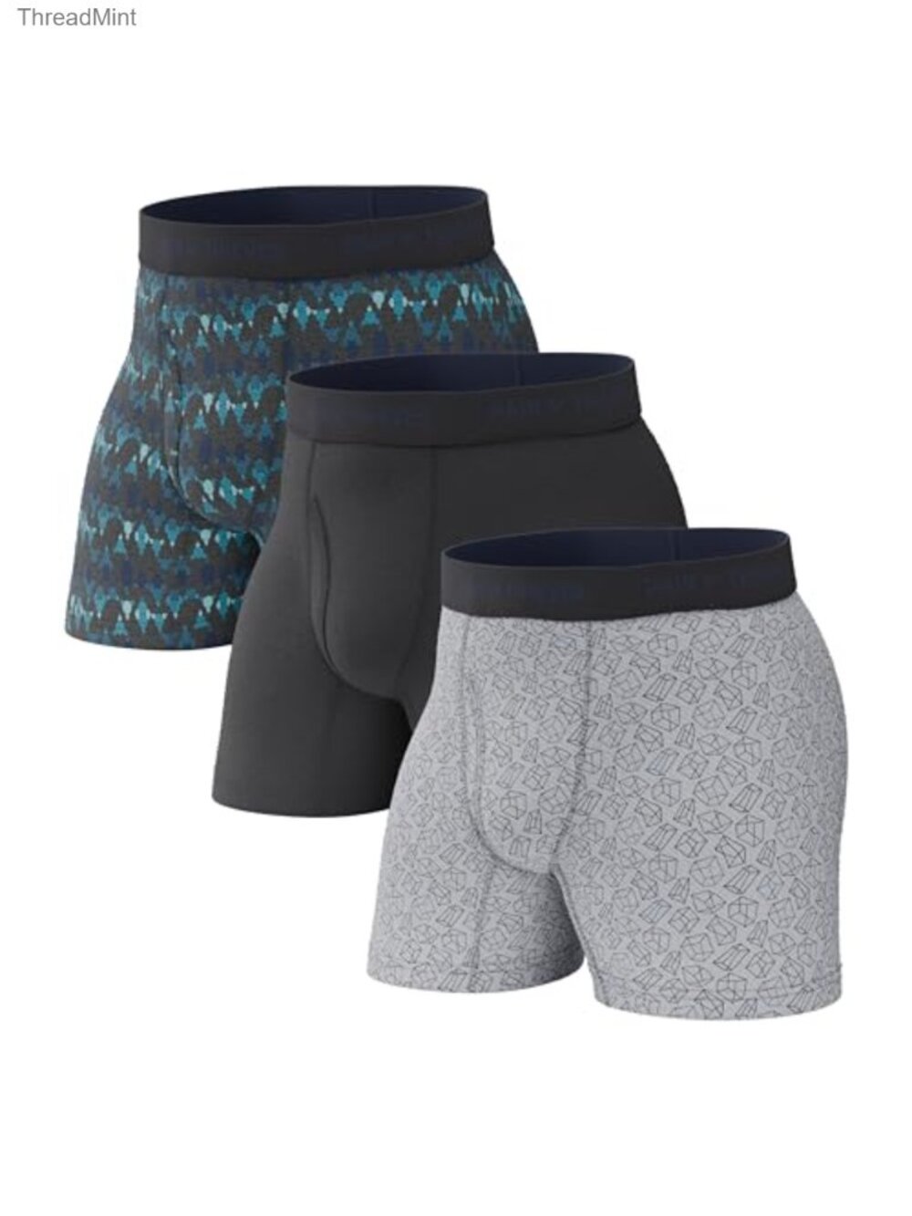 Men's Boxer Briefs Soft Breathable Quick-Dry 4-Way Stretch 3-Pack